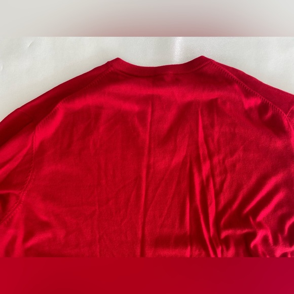 NEW- Big Mens 4XB Hart Schaffner Marx Long Sleeve Sweater V-Neck Wool Red $100 - Picture 7 of 8